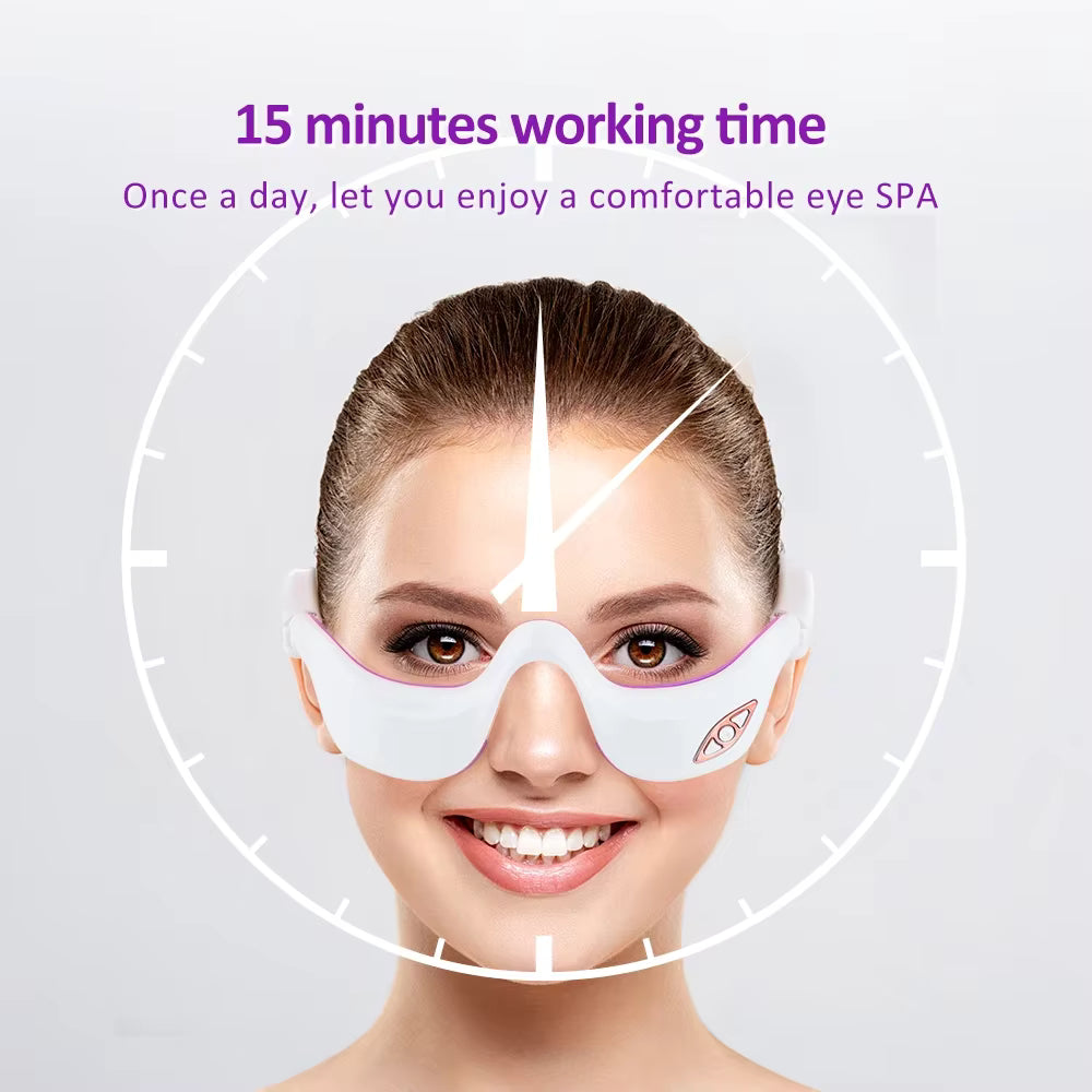 3-in-1 Electric Eye Massager with High-Frequency Vibration, Pulse Electrotherapy & Infrared Heat Compress